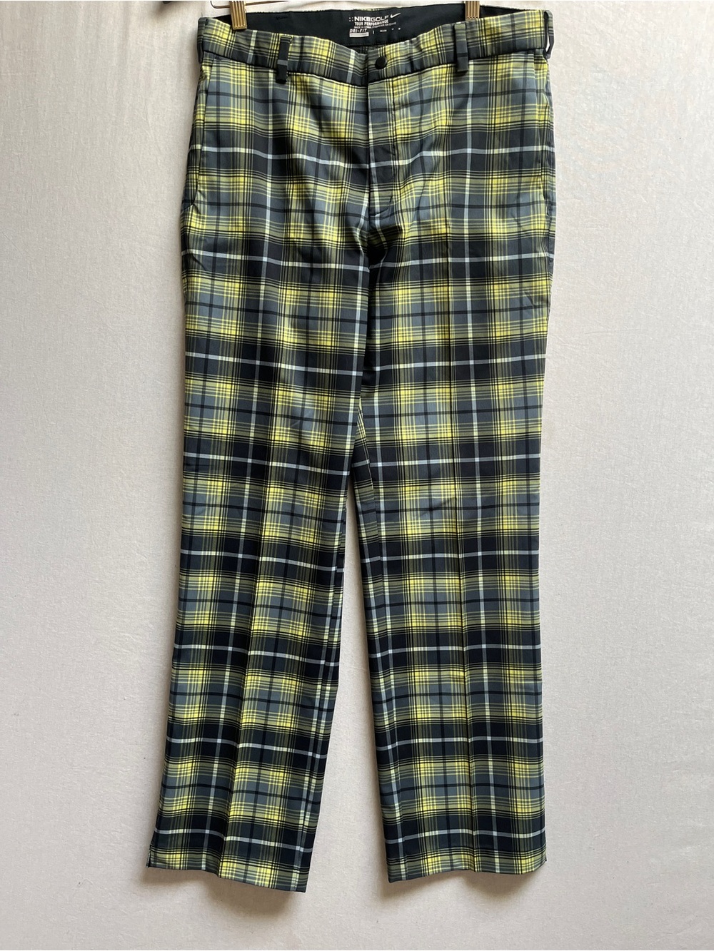 Nike Golf plaid tour performance pants checker pattern Sz M